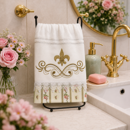 Toalha Lavabo - Flor de Lis