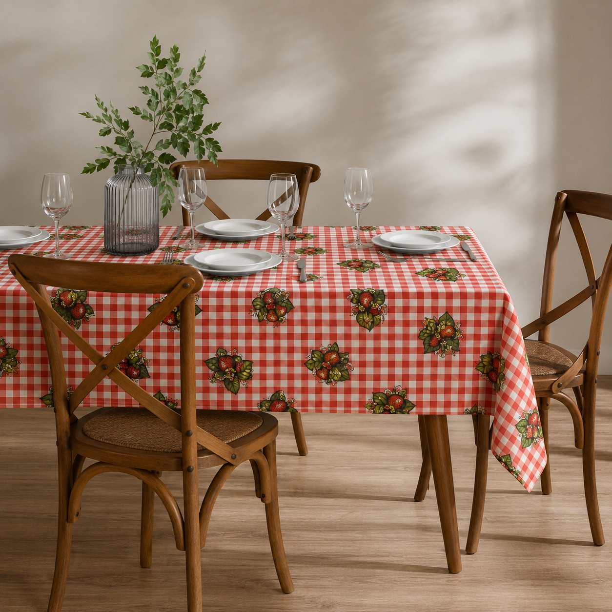 Toalha de Mesa Retangular - Morangos