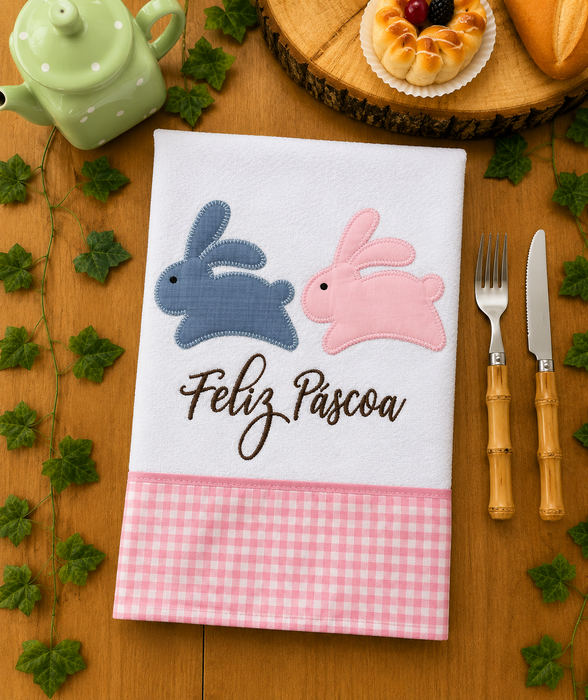 Pano de Prato - Coelhos - Imagem 5