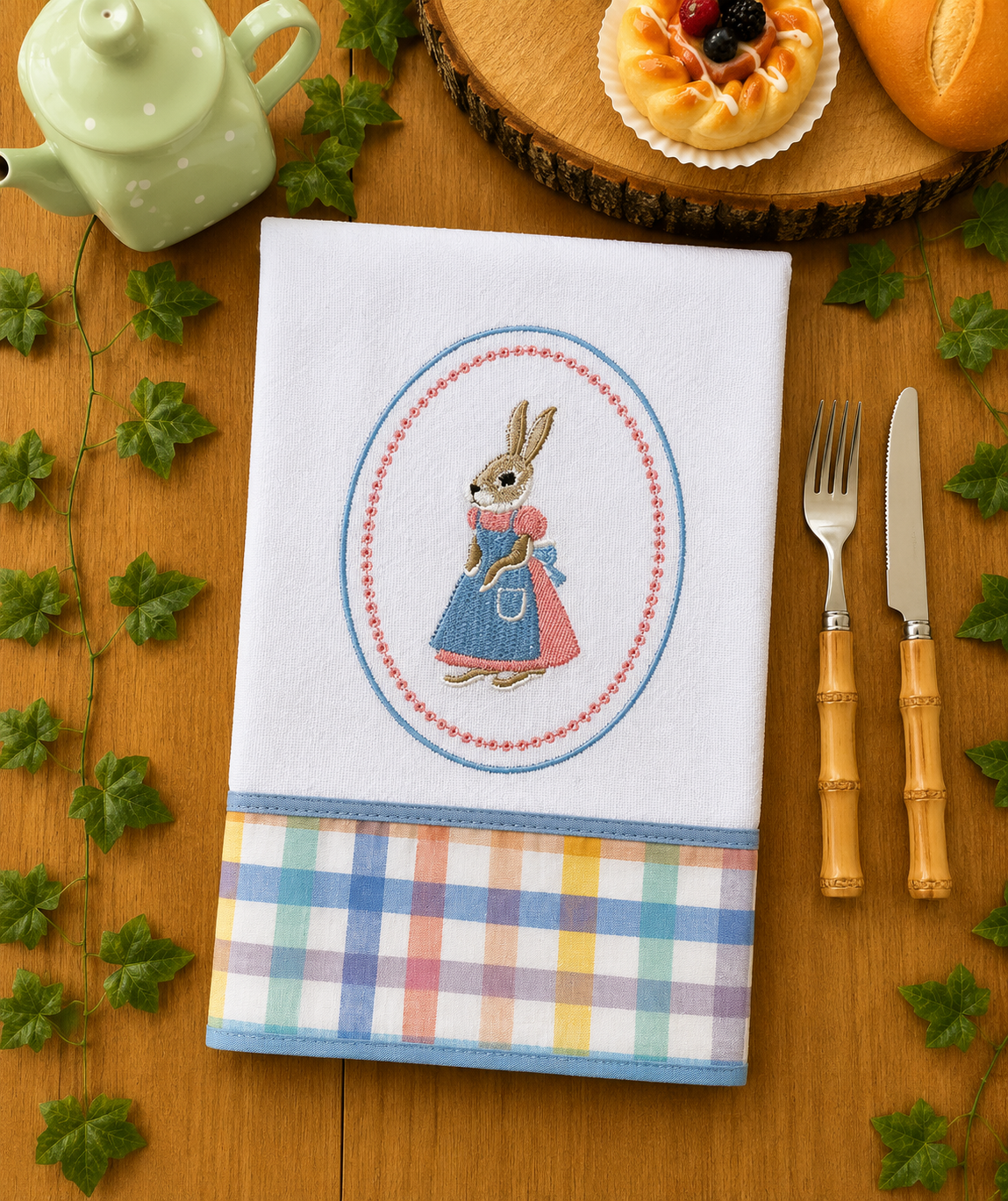 Pano de Prato - Coelhos - Imagem 4