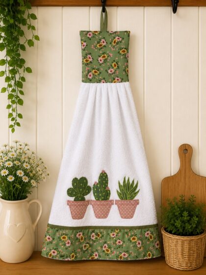 Toalha Bate Mão 60x30cm - Cactos