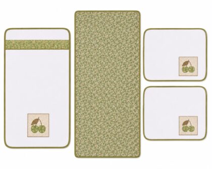 Kit de Cozinha 4 Peças - Cereja Verde
