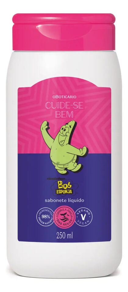 Sabonete Líquido Boticário Cuide-se Bem Bob Esponja 250ml