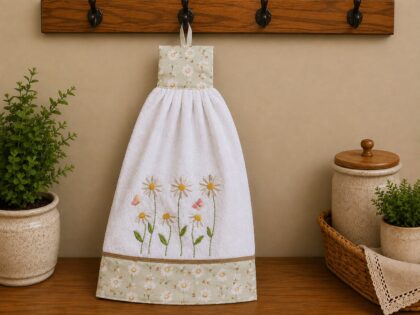 Toalha Bate Mão 60x30cm - Margaridas
