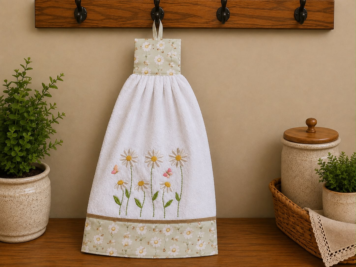 Toalha Bate Mão 60x30cm - Margaridas