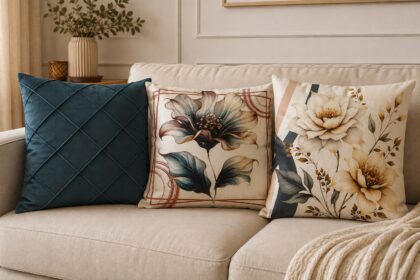 Capa para Almofada - Kit com 3 Peças - Floral Azul
