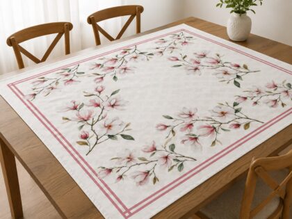 Toalha de Mesa Quadrada - Flores 1,40x1,40m