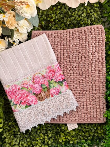 Kit Rosto e Piso - Floral Rosa